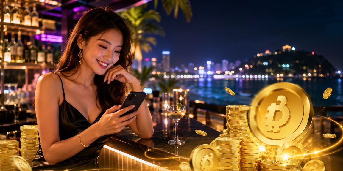 Người dùng đăng ký tài khoản z5ii trên điện thoại tại bãi biển Vũng Tàu